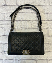 Load image into Gallery viewer, Chanel Large Black Calfskin Boy Bag