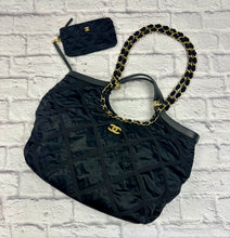 Load image into Gallery viewer, Chanel Black Nylon Quilted Maxi Shopping Tote