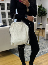Load image into Gallery viewer, Stella McCartney Cream Falabella Perforated Vegetarian Leather Bag