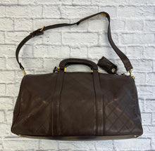 Load image into Gallery viewer, Chanel Vintage Brown Leather Diamond Stitch Duffle Bag