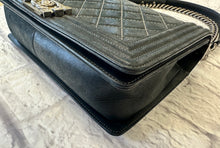 Load image into Gallery viewer, Chanel Large Black Calfskin Boy Bag