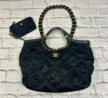 Load image into Gallery viewer, Chanel Black Nylon Quilted Maxi Shopping Tote