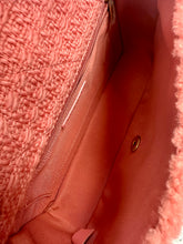 Load image into Gallery viewer, Chanel Pink Quilted Shearling and Tweed Medium Flap Bag