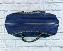 Load image into Gallery viewer, Chanel Timeless Denim Chain Trim Bowler Bag
