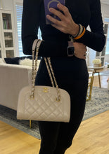 Load image into Gallery viewer, Chanel Beige Lambskin Zip Around Bowler Shoulder Bag