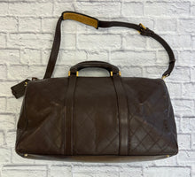 Load image into Gallery viewer, Chanel Vintage Brown Leather Diamond Stitch Duffle Bag