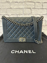 Load image into Gallery viewer, Chanel Large Black Calfskin Boy Bag