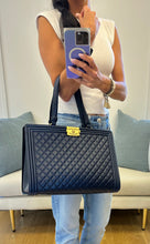 Load image into Gallery viewer, Chanel Large Navy Blue Boy Tote Bag
