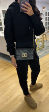 Load image into Gallery viewer, Chanel 2023 Strass Gold Mini Black Flap Bag
