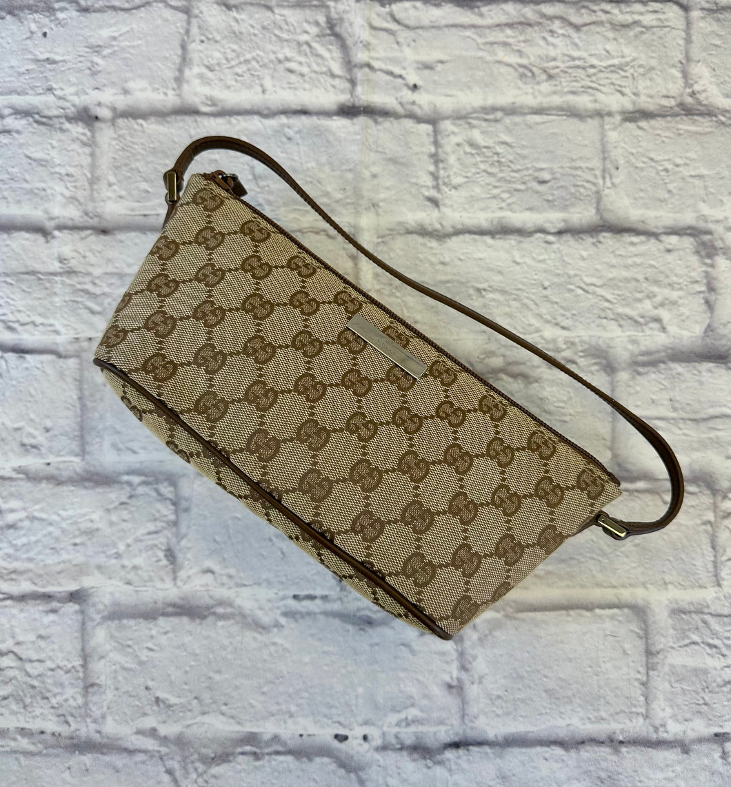 Gucci GG Brown Canvas Pochette