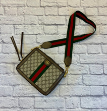 Load image into Gallery viewer, Gucci GG Supreme Monogram Web Small Ophidia Top Handle Shoulder/Crossbody
