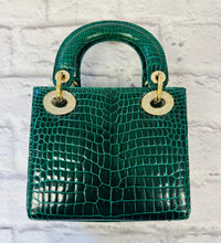 Load image into Gallery viewer, Christian Dior Vert Fonce Crocodile Mini Lady Dior
