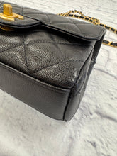 Load image into Gallery viewer, Chanel Black Caviar Mini Flap Bag with CC chain
