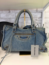 Load image into Gallery viewer, Balenciaga Denim Medium City Bag
