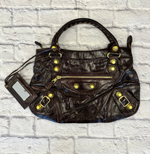 Load image into Gallery viewer, Balenciaga Chocolate Brown City Bag with oversized grommets
