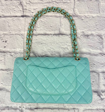 Load image into Gallery viewer, Chanel Tiffany Blue Caviar Quilted Medium Double Flap
