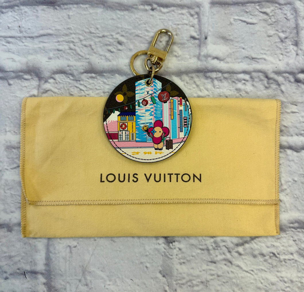 Louis Vuitton Monogram 2022 Christmas Animation Tokyo Bag Charm/Key Ring Blue