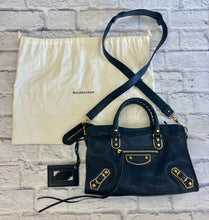 Load image into Gallery viewer, Balenciaga Le City Small Navy and Gold Hardware
