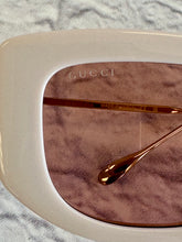 Load image into Gallery viewer, Gucci Double G Butterfly-frame Ivory &amp; Rose Gold Sunglasses
