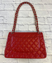 Load image into Gallery viewer, Chanel Red Caviar Quilted Jumbo Double Flap
