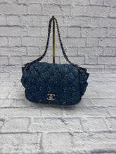 Load image into Gallery viewer, Chanel Blue Nylon Tweed Stitch Bubble Accordion Flap
