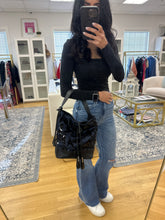 Load image into Gallery viewer, Louis Vuitton Navy Satin Mono Sequin NN14 Spotlight Bucket Bag
