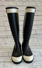 Load image into Gallery viewer, Chanel Black &amp; White Rain Boots Size 37
