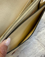 Load image into Gallery viewer, Louis Vuitton Creme Leather Floral Flap Wallet
