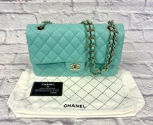 Load image into Gallery viewer, Chanel Tiffany Blue Caviar Quilted Medium Double Flap
