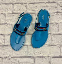Load image into Gallery viewer, Gucci Interlocking G Web Sandal SZ 37.5
