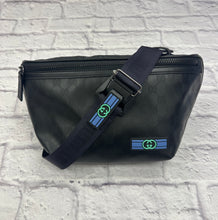 Load image into Gallery viewer, Gucci Black Monogram GG Crystal Coated Canvas Belt Bag.
