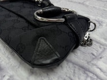 Load image into Gallery viewer, Gucci Horsebit Black Canvas Shoulder Bag
