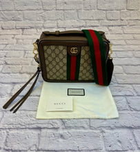 Load image into Gallery viewer, Gucci GG Supreme Monogram Web Small Ophidia Top Handle Shoulder/Crossbody
