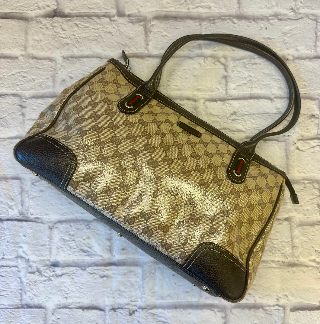 Gucci Crystal Monogram Coated Canvas Princy Tote