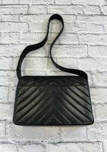 Load image into Gallery viewer, Chanel Black Chevron Quilted Vintage Shoulder Bag
