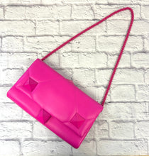 Load image into Gallery viewer, Valentino Pink Nappa Monochrome Roman Rock Stud Large WOC
