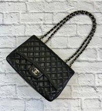 Load image into Gallery viewer, Chanel Black Caviar Jumbo Single Flap Bag
