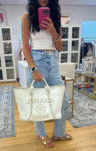 Load image into Gallery viewer, Chanel White Large Window Pane Deauville
