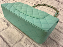 Load image into Gallery viewer, Chanel Tiffany Blue Caviar Quilted Medium Double Flap
