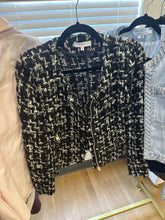 Load image into Gallery viewer, I R O Black &amp; White Tweed Jacket Sz 34
