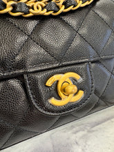 Load image into Gallery viewer, Chanel Black Caviar Mini Flap Bag with CC chain
