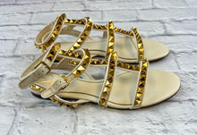 Load image into Gallery viewer, Valentino White &amp; Gold Gladiator Sandals, Size 40
