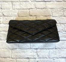 Load image into Gallery viewer, Saint Laurent Black Sade Puffer Clutch
