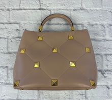 Load image into Gallery viewer, Valentino Roman Rock Stud Poudre Top Handle Bag W/Strap
