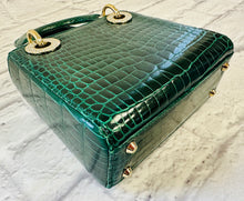 Load image into Gallery viewer, Christian Dior Vert Fonce Crocodile Mini Lady Dior
