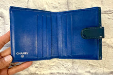 Load image into Gallery viewer, Chanel Blue Patent Quilted Compact Wallet
