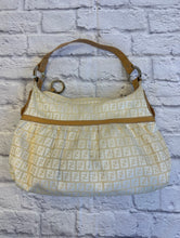 Load image into Gallery viewer, Fendi Ivory Fabric Zucca Logo Shoulder Bag
