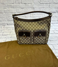 Load image into Gallery viewer, Gucci Patch Pocket Logo Hobo Bag
