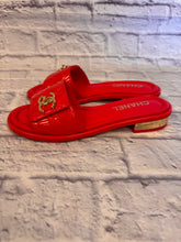 Load image into Gallery viewer, Chanel Watermelon Patent Slides, NEW Size 36.5
