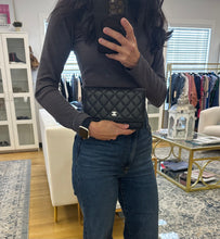 Load image into Gallery viewer, Chanel Black Lambskin Wallet on a Chain, Silver Hardware
